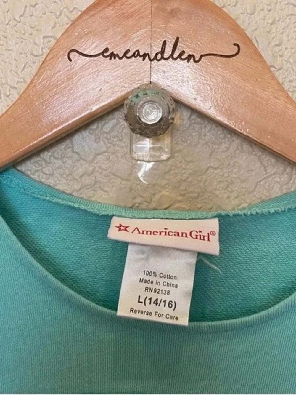 American Girl Turquoise Short-Sleeve Tee with White Floral Motif